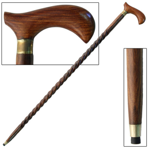 Spiral Sheesham Wood Derby Cane