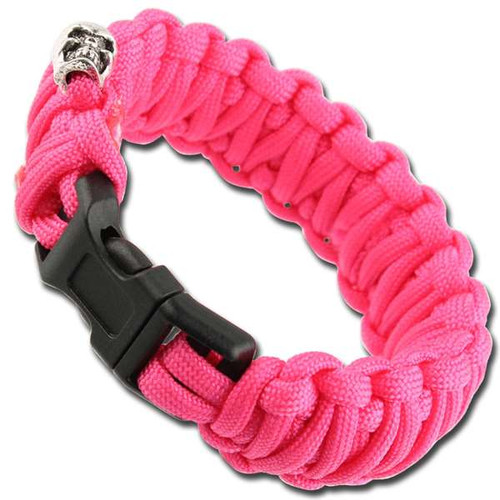 Skullz Survival Military Braided Paracord Bracelet - Neon Pink
