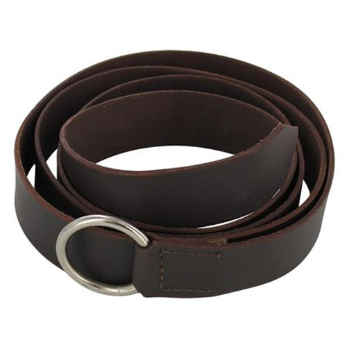 Simple Brown Medieval Leather Belt with Steel Ring