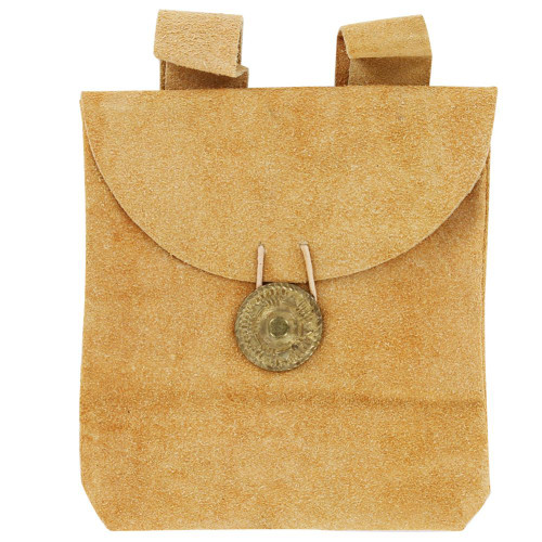 Medieval Golden Suede Leather Pouch