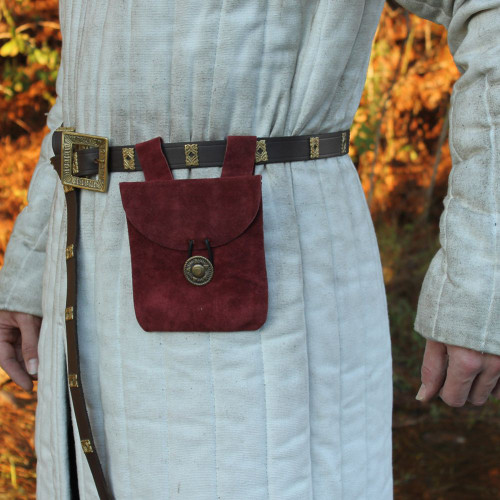 Suede Wine Berry Petite Belt Pouch