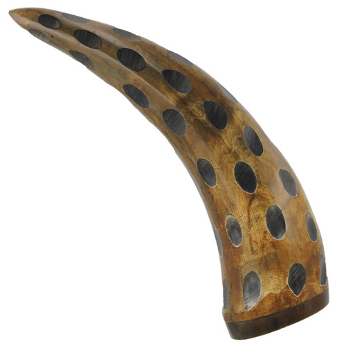 Distressed Concave Genuine Cow Horn Paperweight