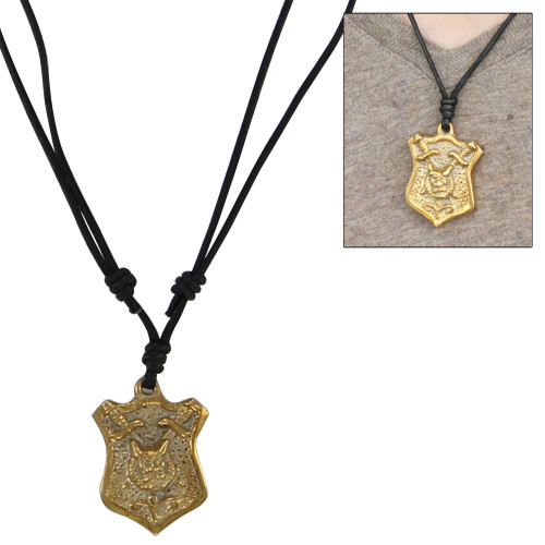 Lions Head Shield Crest Necklace