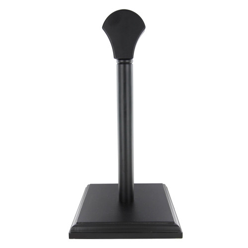 Sleek Black Satin Wooden Hat Helmet Stand