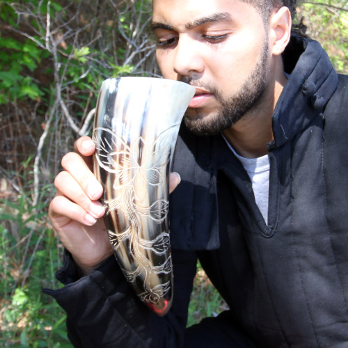 Tender Blossom Drinking Horn