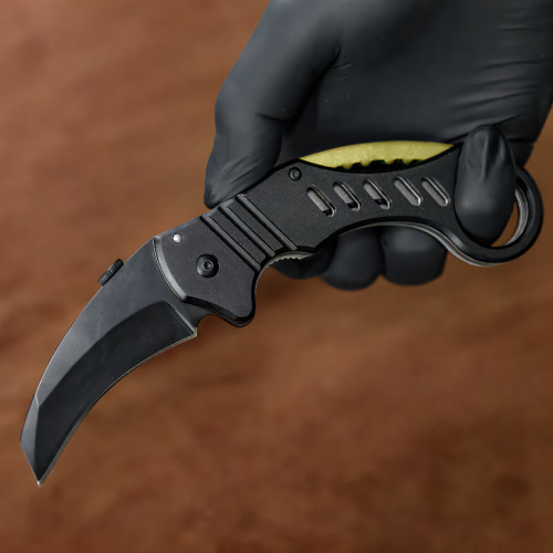 Kinetic Energy Spring Assist Mechanical Karambit – Tactical Folding Knife