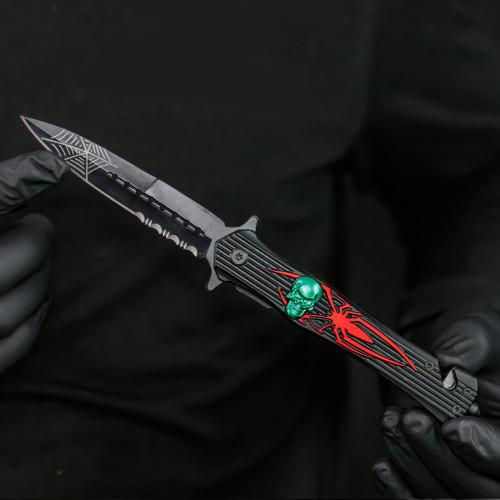 Dark Venom Spring Assist Stiletto Knife