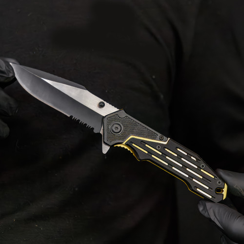 Atomic Gold Fever Drop Point Spring Assist Knife