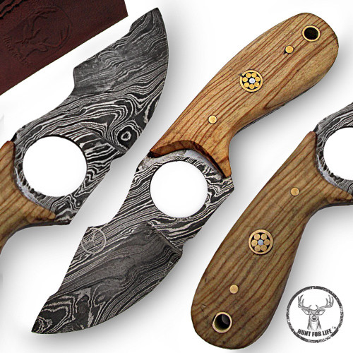 Hunt For Life Peaceful Uprising Damascus Steel Skinner Knife