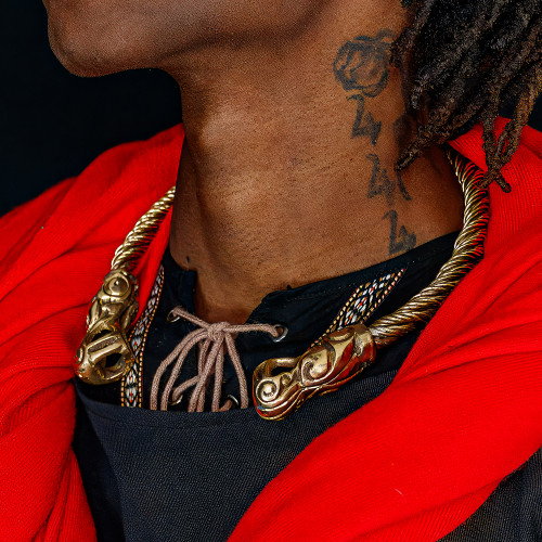 Ancient Roman Brass Torc – Intricately Designed with Dragon End Sections