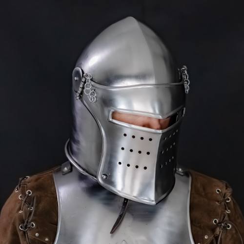Medieval Renaissance Detachable Visor Barbute