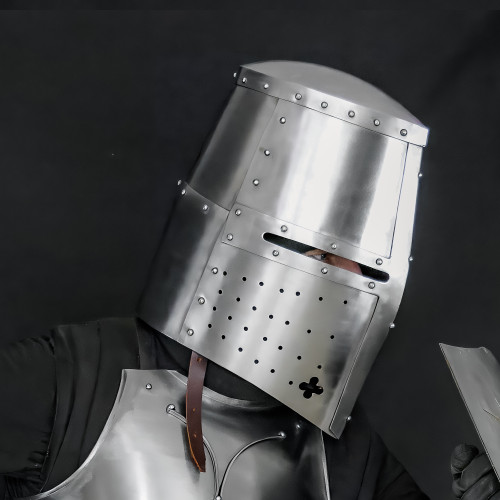 Middle Ages Great Helm Iron Cross Armor Helmet