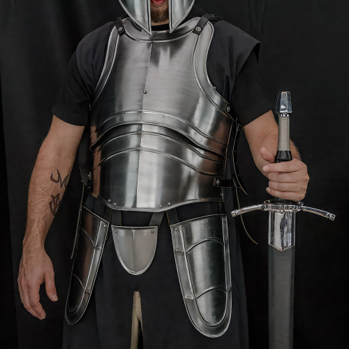 Medieval Jousting Knight Body Armor with Real Leather Belt Buckle