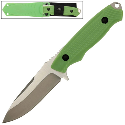 Full Tang Drop Point Tactical Knife Green