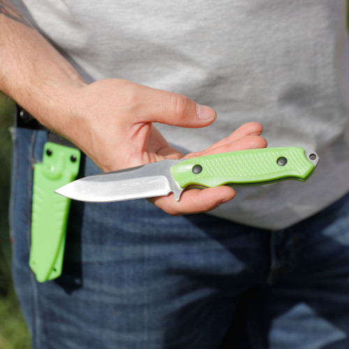 Full Tang Drop Point Tactical Knife Green