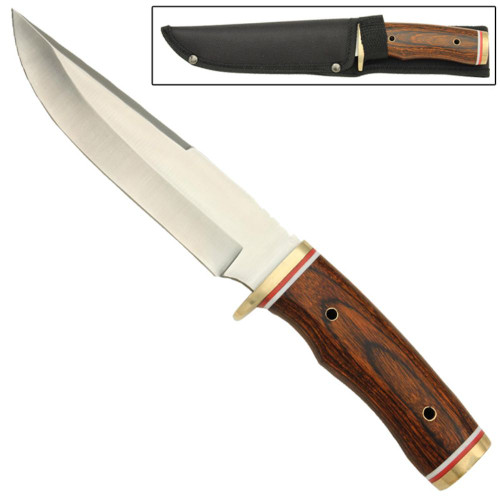 Wilderness Survival Wooden Fixed Blade Camping Knife