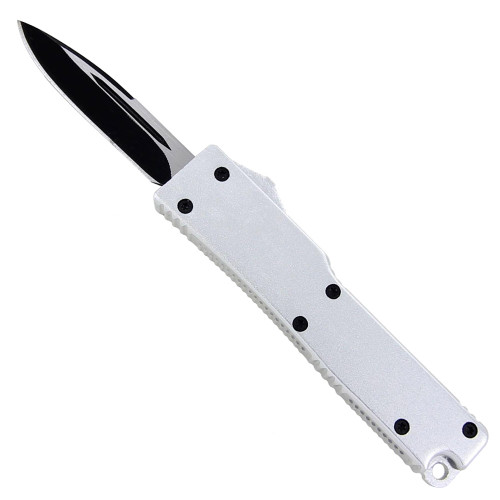 High Voltage California Legal OTF Dual Action Knife Silver