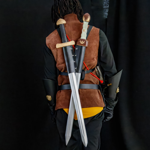 Spaniard Gladius Norse Viking Sword Backstrap Set