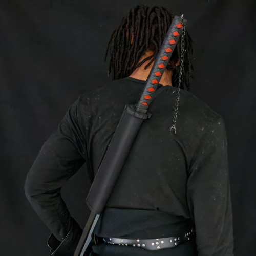 Training Latex Rubber Foam Battle Sword Larp and shoulder strap For Cosplay