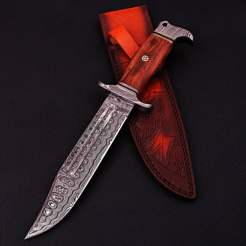 Hunt for Life Nightmare Howler Damascus Steel Hunting Knife