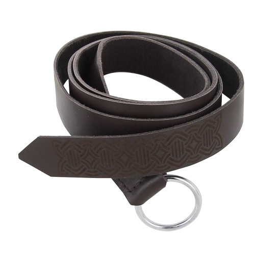 Handmade Leather Farmers Weave Viking Belt [Black