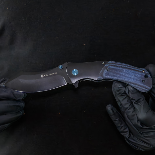 KILL KNIVES™ Blue Racer Heavy Duty Ball Bearing Spring Assisted Nessmuk Blade Pocket Knife