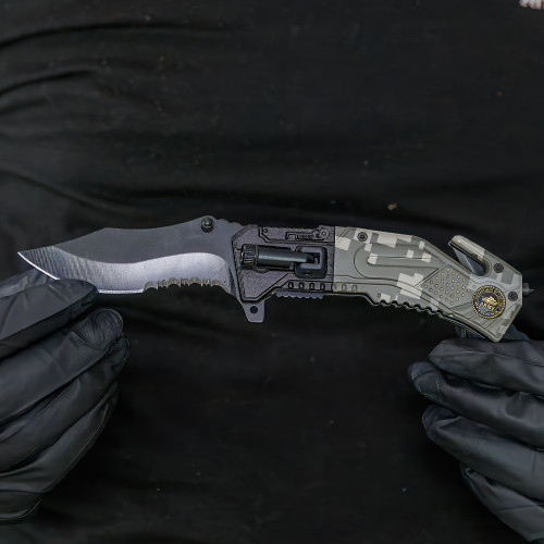 Spring Assist LED Tactical Rescue Knife Armor Recon