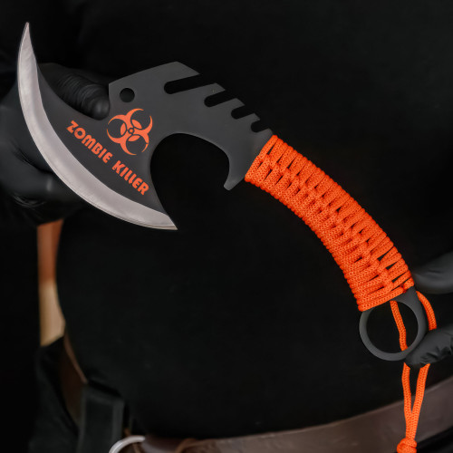 Zed Skull Splitter Throwing Axe – Orange Edition