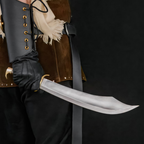 Persian Warrior Arabian Short Scimitar Sword With Leather Sheath