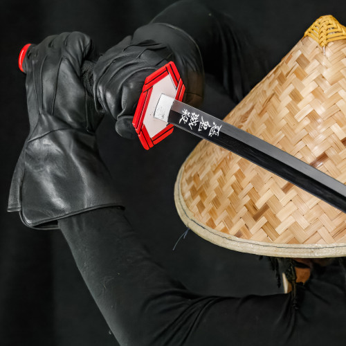 Tomioka Giyu Collectible Demon Slayer Replica Hashira Blue Nichirin Katana Sword | Black Version