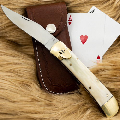 Rail in Stupor D2 Tool Steel Lever Lock Clip Point Switchblade