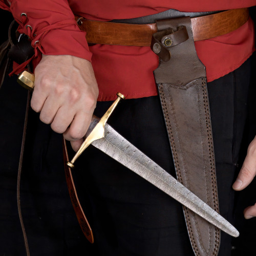 King of Thieves Full Tang Damascus Steel Arming Dagger Short Sword