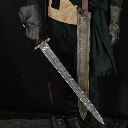 Sword in Storm Firestorm Damascus Viking Sword – Handcrafted Elegance and Power