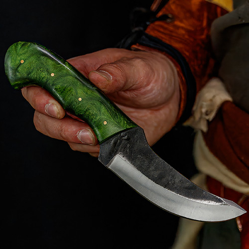 Edge of Earth Full Tang Outdoor Camping High Carbon Steel Trailing Point Blade Hunting Knife