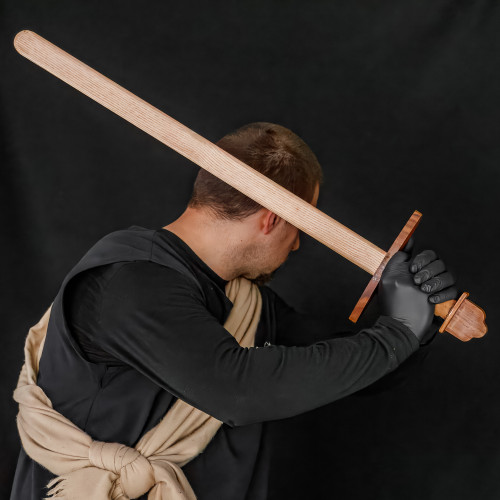 Wooden Replica Viking Practice Sword | Leather-Wrapped Handle For a Comfortable Grip