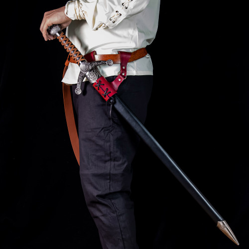 Right-Handed Renaissance Raven Blade Sword Frog | Red