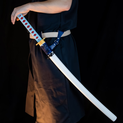 Right-Handed Renaissance Raven Blade Sword Frog | Blue