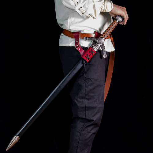 Left-Handed Renaissance Raven Blade Sword Frog | Red