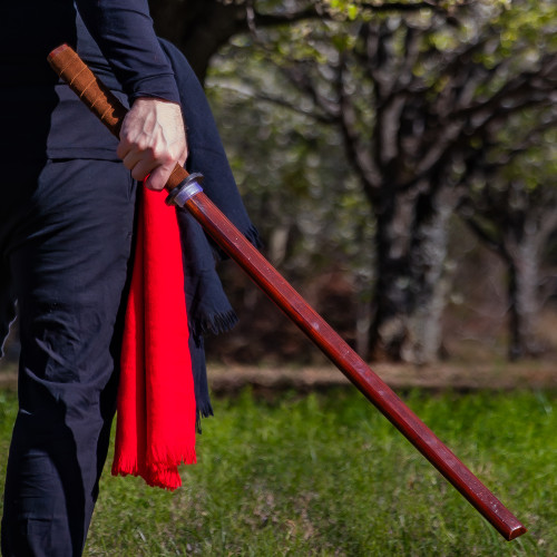 Playful Sparring Training Practice Full Tang Sheesham Wood Bokken Functional Wooden Sword Katana w/ Brown Genuine Leather Handle