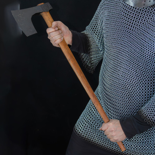 Heavy Handed Forged High Carbon Steel Bearded Viking Axe w/ Comfortable Tapering Sheesham Wood Handle