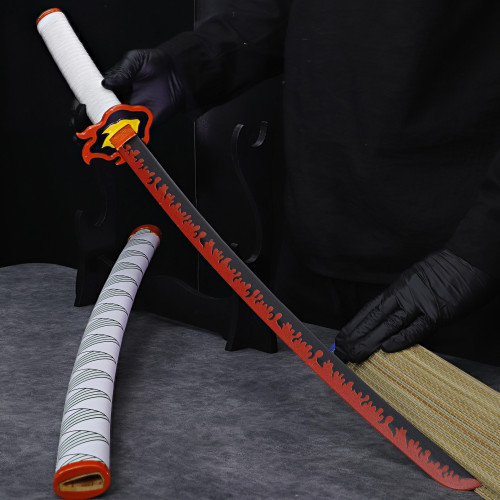 Rengoku Kyojuro Collectible Carbon Steel Replica Hashira Demon Slayer Anime Nichirin Katana Sword