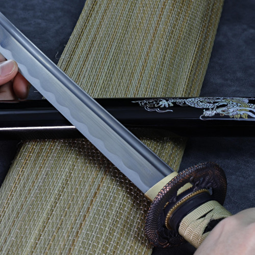 Raging Serpent Hand Forged Katana | 1045 High Carbon Steel Full Tang Sword w/ Scabbard