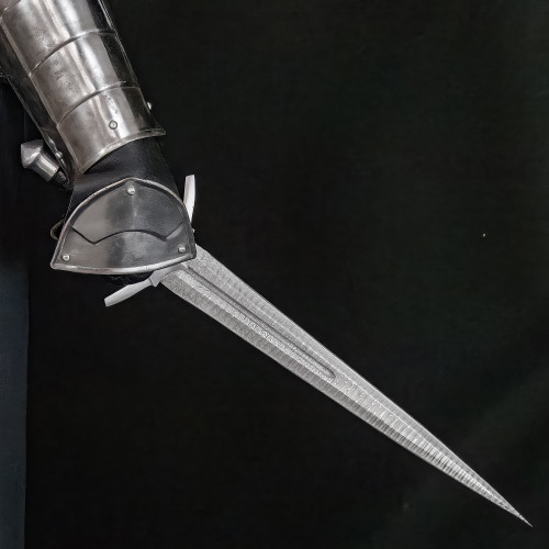 Devil’s Toothpick Damascus Steel Short Sword w/ Bovine Leather Sheath