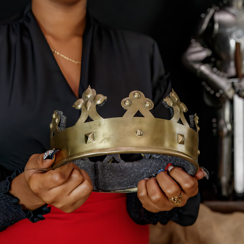 Medieval King's Crown - Brass Plated | Plantagenet Crown of English Monarchs for Reenactments and Cosplay