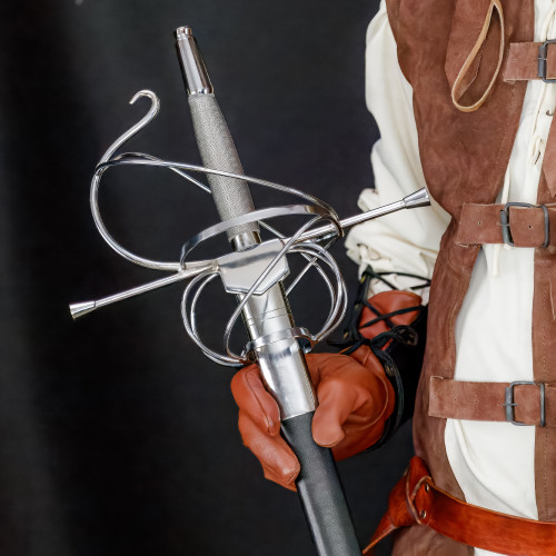 Swept Hilt Rapier –  Elegant 45-Inch Historical Sword with Polished Nickel Silver Fittings