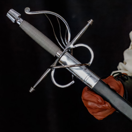 Three Musketeers Swept Hilt Rapier –  Sword with Polished Nickel Silver Fittings