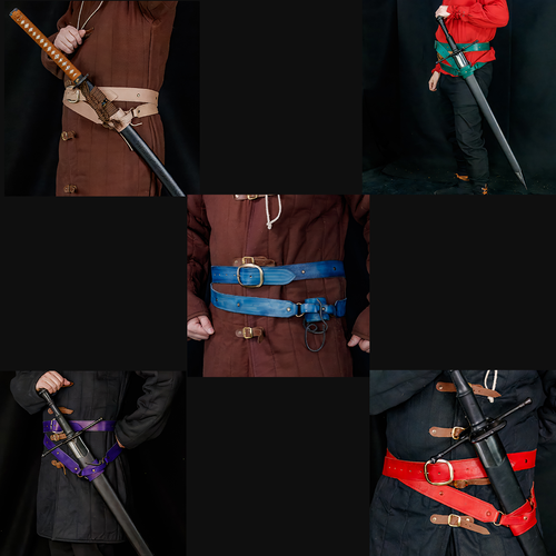 Medium Double Wrap Sword Belt with Adjustable Frog