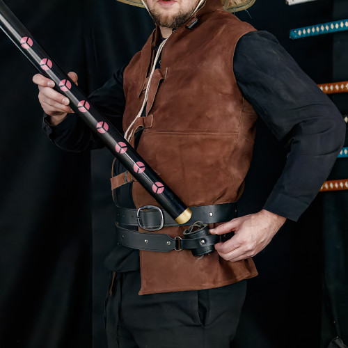 Knights Templar Double Belt Sword Frog Black