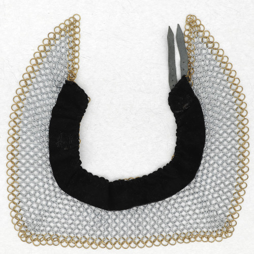 Mild Steel Butted Chainmail Collar - Leather Knitted Chainmail Gorget | Neck Protection Medieval Collar | Available In Different Colors