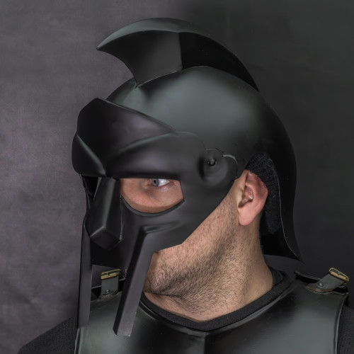 Hand Forged Rhino Legacy Helmet – Black Steel Battle Armor